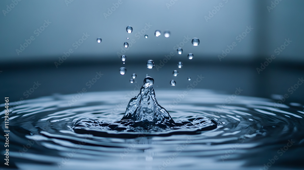 A photo of raindrops splashing into a puddle, with ripples forming on the surface as the background, during a gray and rainy day A photo of raindrops splashing into a puddle, with ripples forming on the surface as the background, during a gray and rainy day