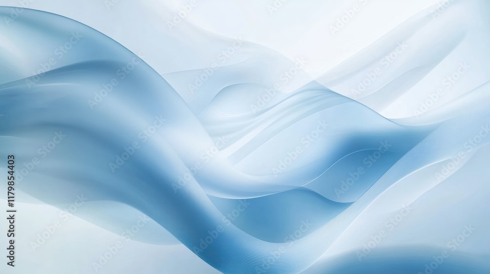 Fototapeta premium Abstract Blue Linear Design with Flowing Geometric Curves and Minimalist Style