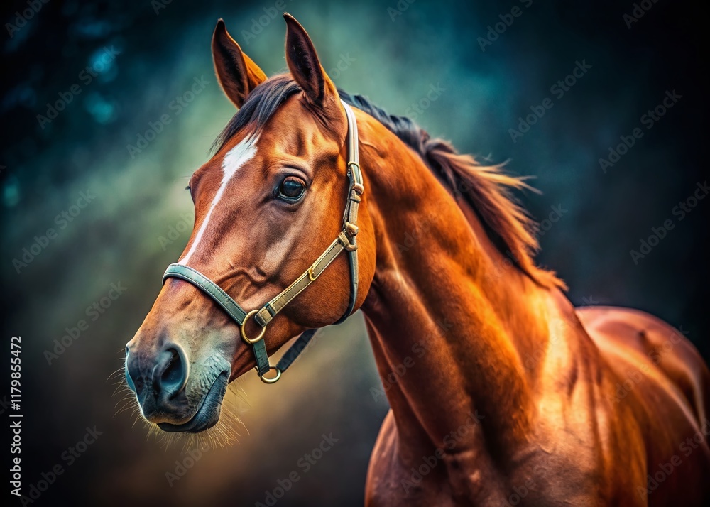 Obraz premium Majestic Racehorse Portrait: Documentary Style Equestrian Photography