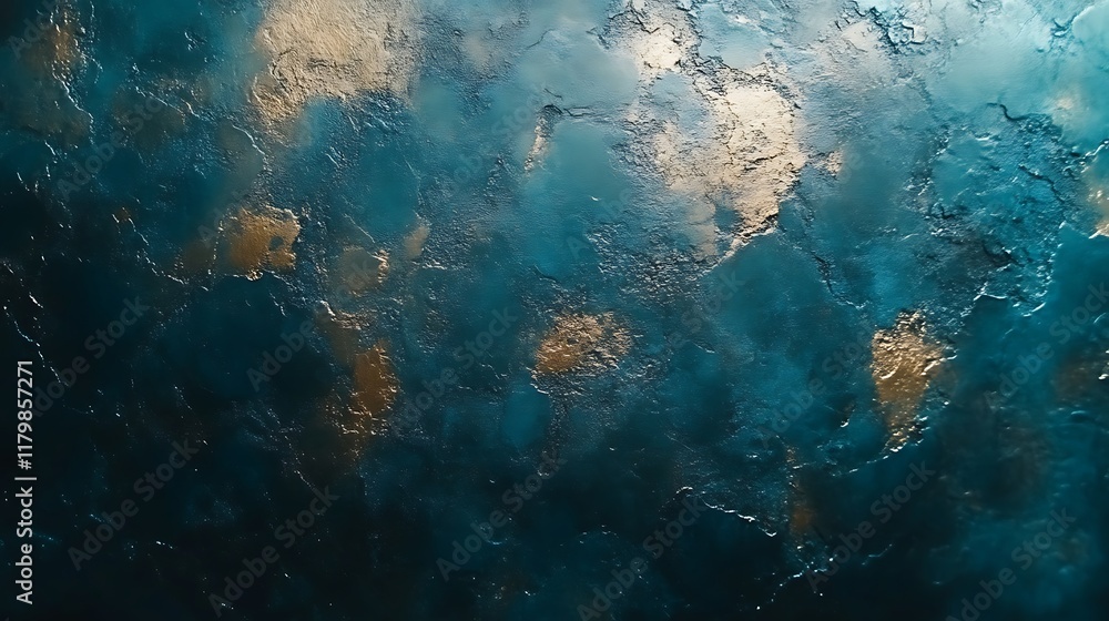 Obraz premium Abstract Teal and Gold Textured Background