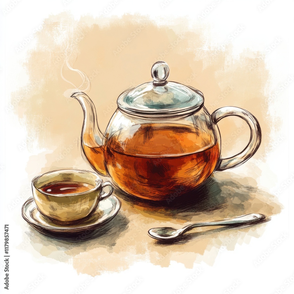 Tea vector artwork showcasing minimalist teapots and warm beverages, perfect for cozy inspirations, HD phone wallpaper. Tea vector artwork showcasing minimalist teapots and warm beverages, perfect for cozy inspirations, HD phone wallpaper.