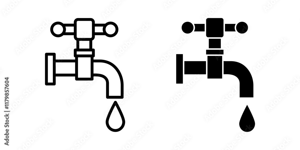 water tap icon set. Symbol isolated white background. vector illustration. color editable. water tap icon set. Symbol isolated white background. vector illustration. color editable.