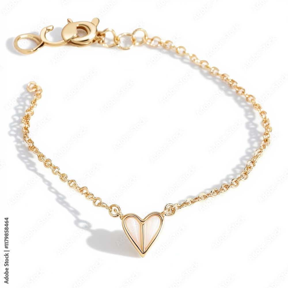 custom made wallpaper toronto digitalDelicate Gold Chain Bracelet with Mother-of-Pearl Heart Charm