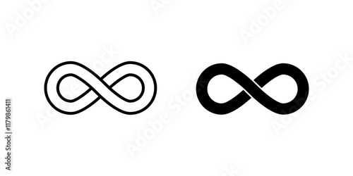 Infinity loop icon set. Symbol isolated white background. vector illustration. color editable.