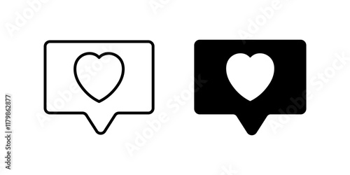 Notifications Icon set. Symbol isolated white background. vector illustration. color editable.
