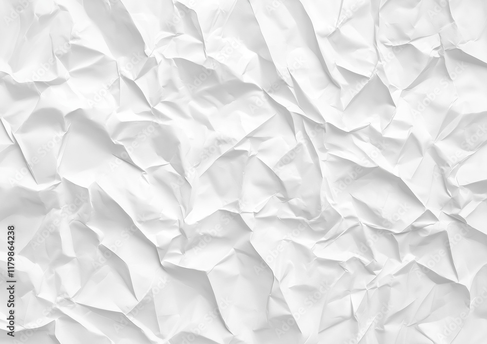 High-resolution crumpled paper texture on a white background, ideal for product presentation, hyper-realistic detailing with intricate folds and subtle shading for a clean, professional look High-resolution crumpled paper texture on a white background, ideal for product presentation, hyper-realistic detailing with intricate folds and subtle shading for a clean, professional look