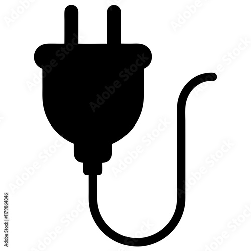  Smart plug silhouette on white background

