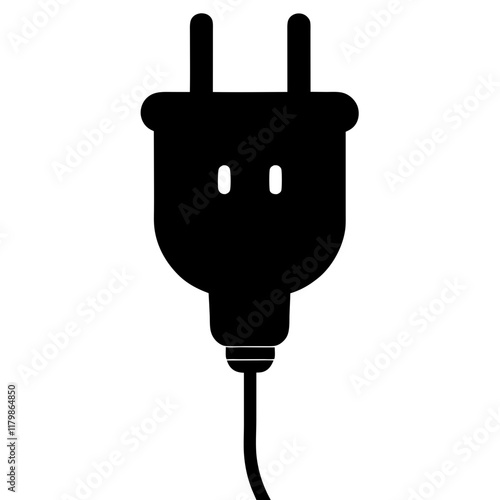  Smart plug silhouette on white background


