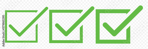  Correct vote choise isolated symbol. vector Illustration. A check mark icon indicates that the task has been completed or that the task has been approved for completion. eps 10.
