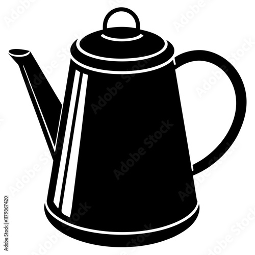 Water kettle silhouette vector art illustration


