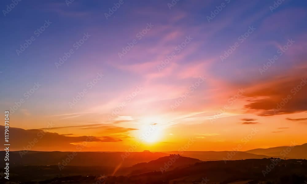 Pink and stunning sunset over the horizon Pink and stunning sunset over the horizon