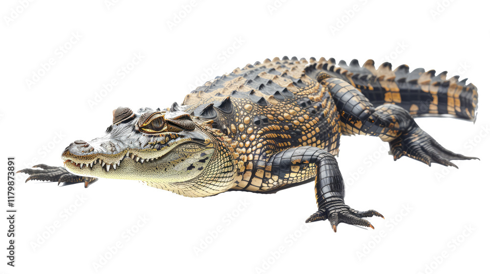 Naklejka premium crocodile isolated on white background