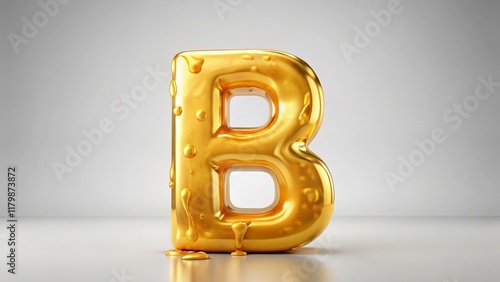 Melted Butter Letter B Alphabet - Isolated Food Font photo