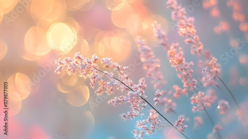 Ethereal bokeh sparkles glowing softly blending radiant tonal transitions with shimmering contours and harmonious beauty  This abstract nature inspired background evokes a serene photo