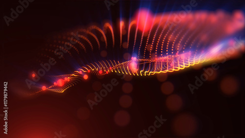 Plasma waves move smoothly in space, emitting energy and light.
