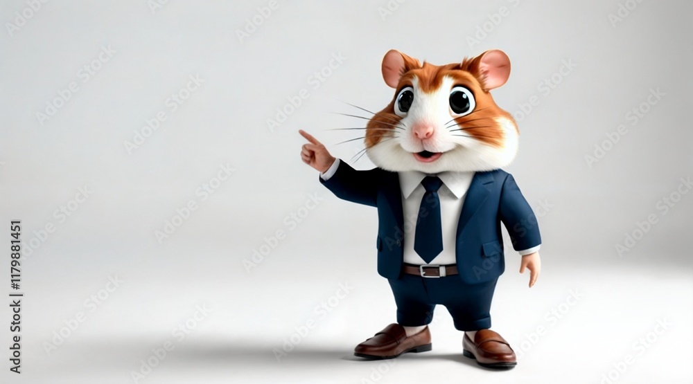 Fototapeta premium smiling business hamster character in a suit for creative designs and branding