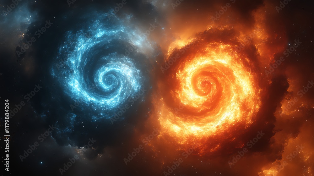 Celestial Swirls of Fire and Ice Cosmic Dance Celestial Swirls of Fire and Ice Cosmic Dance
