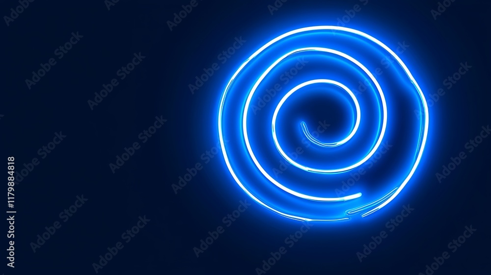 Abstract Blue Neon Spiral Light Design Abstract Blue Neon Spiral Light Design