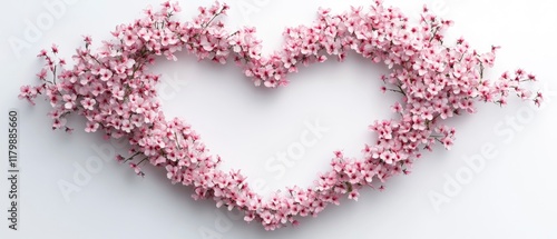 Valentine's day heart frame floral background romantic wallpaper photo