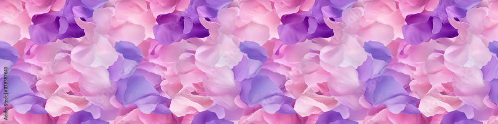 Obraz premium Pink and purple petal pattern, seamless repeatable tile