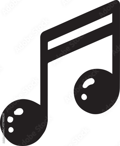 Simple musical notes vector black and white (audio notes) design