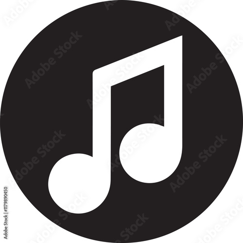 Simple musical notes vector black and white (audio notes) design