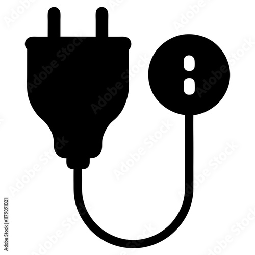  Smart plug silhouette on white background