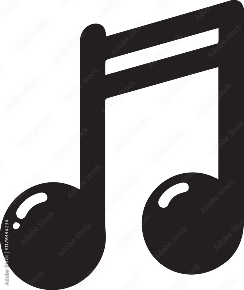Simple musical notes vector black and white (audio notes) design Simple musical notes vector black and white (audio notes) design