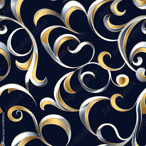 Elegance in golden thai motifs seamless pattern design for textiles bangkok modern aesthetics artistic environment photo