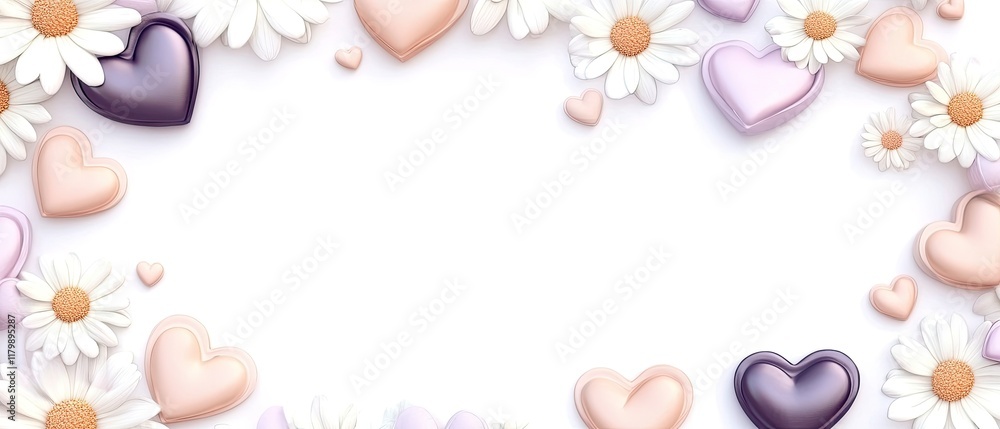 Valentine's day love frame with flowers and hearts wallpaper Valentine's day love frame with flowers and hearts wallpaper