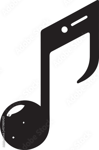 Simple musical notes vector black and white (audio notes) design