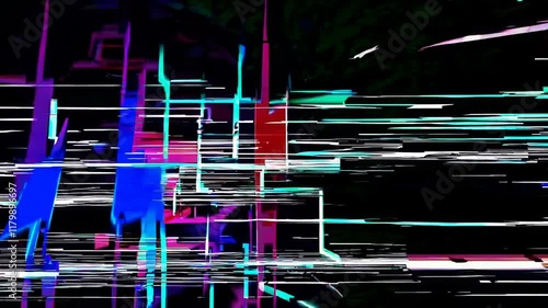 Colorful Digital Glitch Animation Overlay
