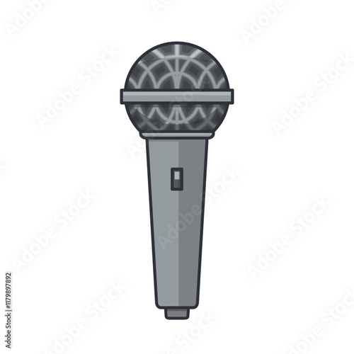 Vector of a professional microphone, perfect for digital media, music, and audio content creation