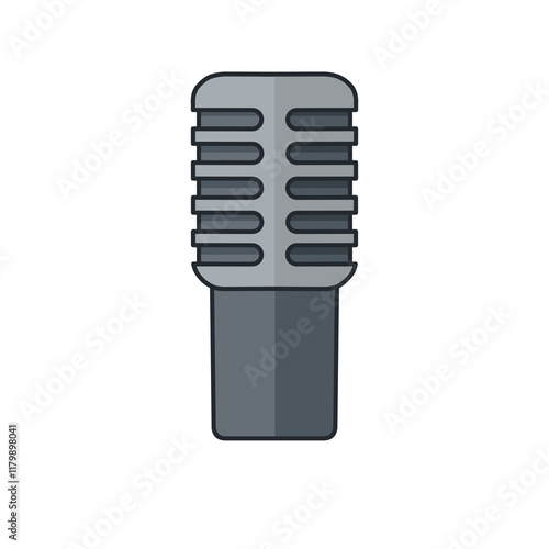 Dynamic microphone illustration with a simple, clean design, suitable for modern audio projects