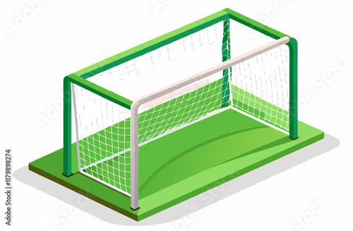 3D Football Goal Illustration. But de football sur fond white.