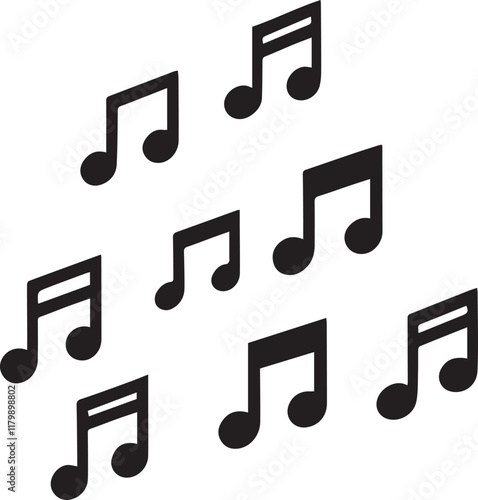 Simple musical notes vector black and white (audio notes) design