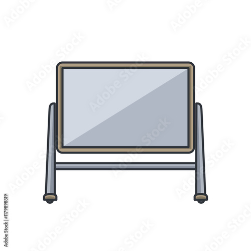 Blank whiteboard illustration for education or office design projects