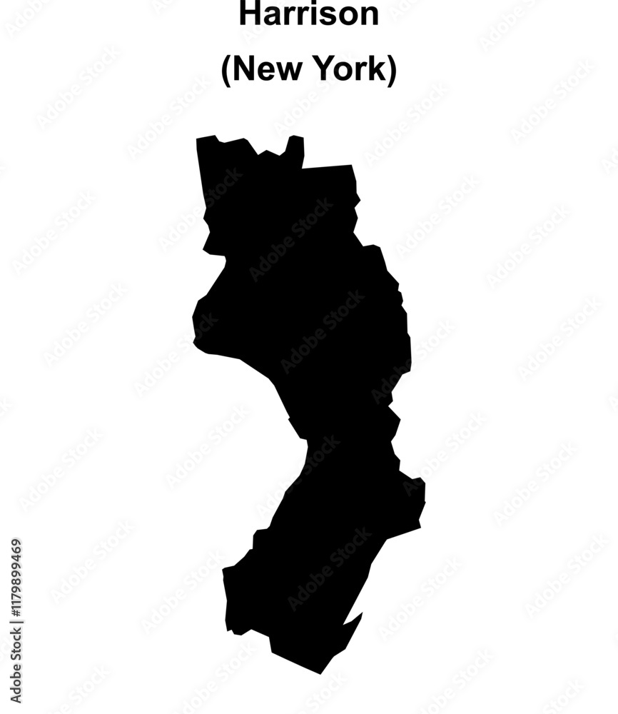 Harrison (New York) blank outline map Harrison (New York) blank outline map
