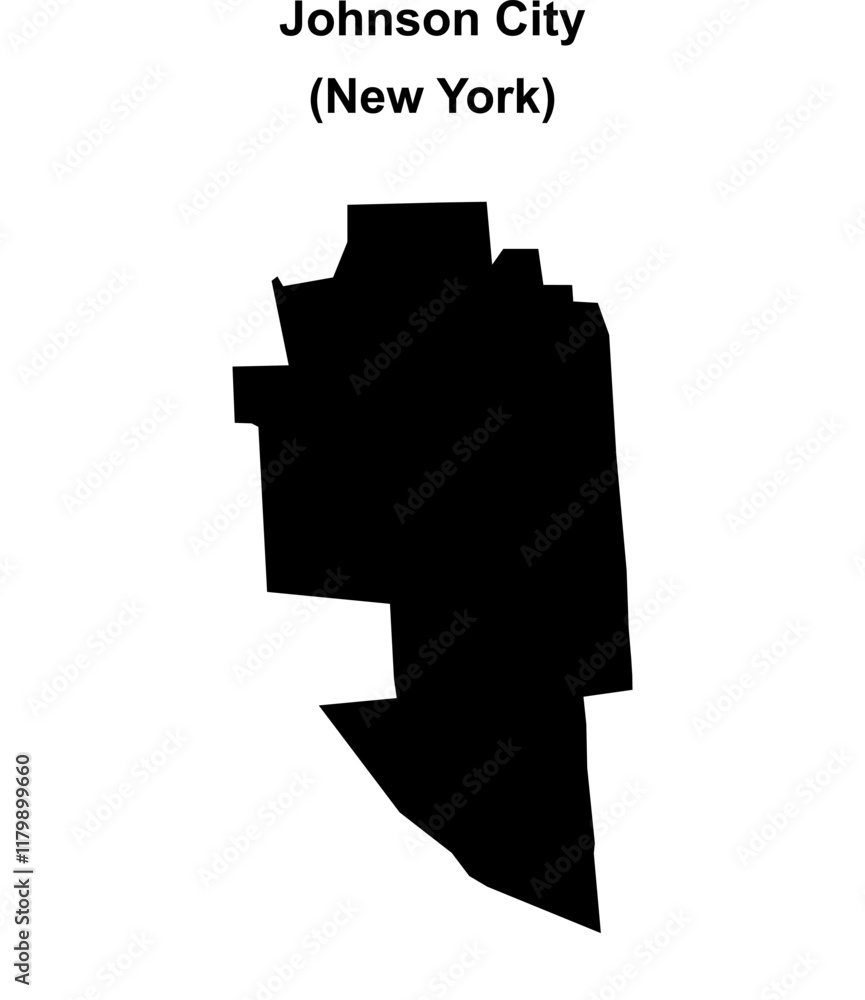 Johnson City (New York) blank outline map Johnson City (New York) blank outline map