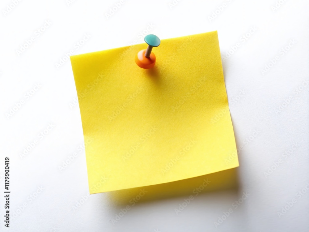 Miniature Yellow Sticky Note on White Background - Tilt-Shift Photography Miniature Yellow Sticky Note on White Background - Tilt-Shift Photography