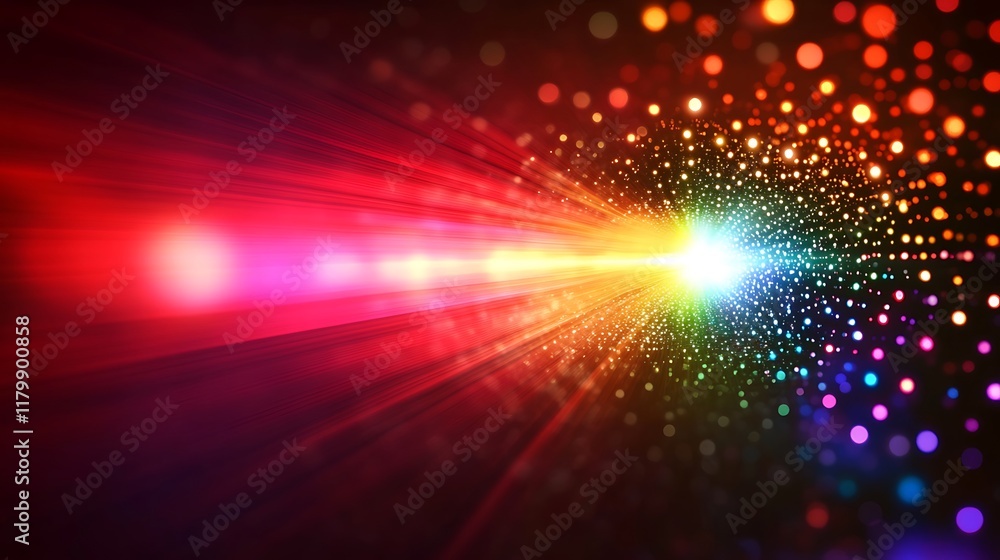 Obraz premium Abstract Colorful Light Rays Burst With Sparkle