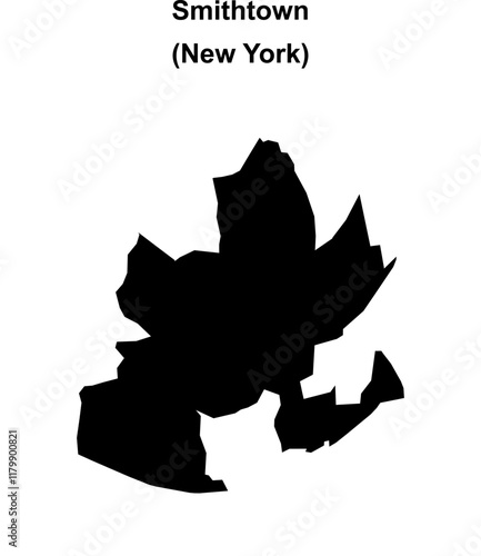 Smithtown (New York) blank outline map