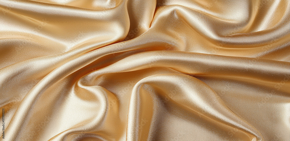 Obraz premium Luxurious Beige Silk Fabric Drape with Dynamic Texture