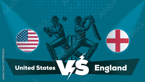 United States VS England Match , England Vs United States cricket match , Cricket match concept with creative illustration.eps