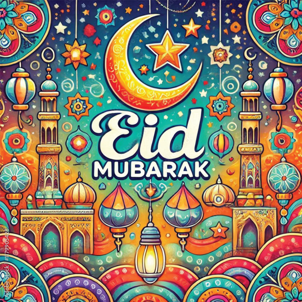 Fototapeta premium vector eid mubarak, muslim holiday
