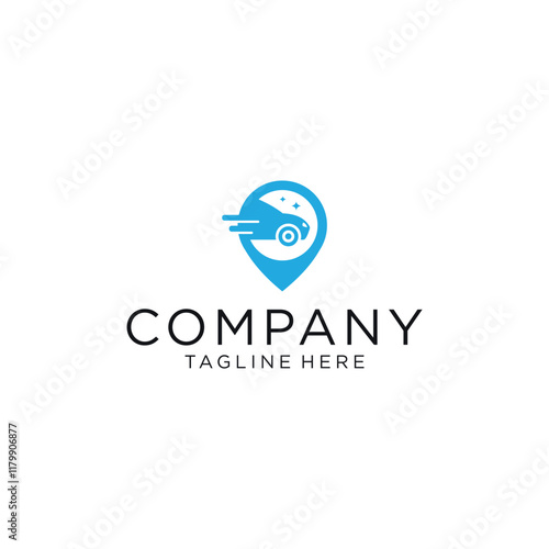 logo design with a modern car location icon
