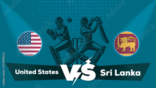 United States VS Sri Lanka , Sri Lanka Vs United States cricket match , Cricket match concept with creative illustration.eps