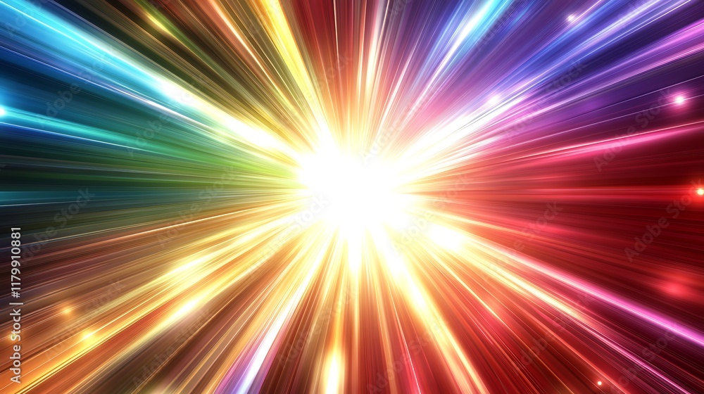 Radiant Colorful Light Rays Burst Explosion Radiant Colorful Light Rays Burst Explosion