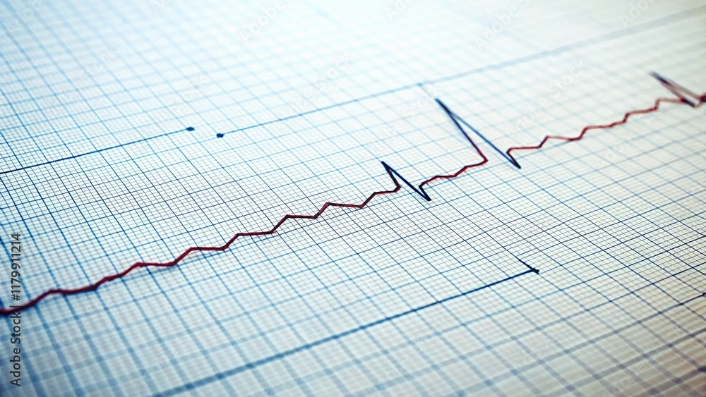Minimalist ECG Depressed ST Segment Stock Photo Minimalist ECG Depressed ST Segment Stock Photo