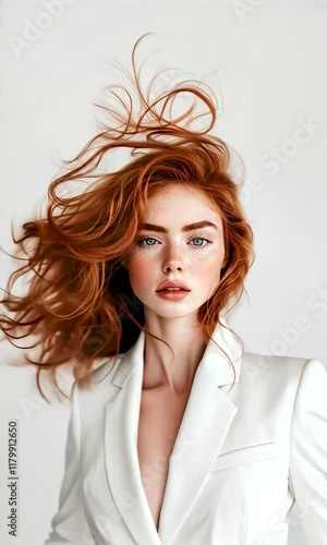 Red-Haired Model Twirling